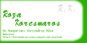 roza korcsmaros business card
