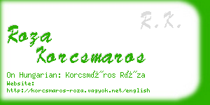 roza korcsmaros business card